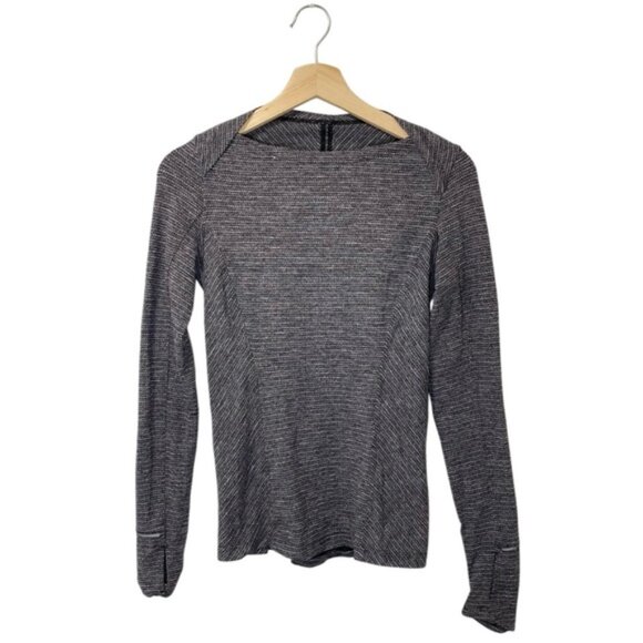 Lululemon Kanto Catch Me Long Sleeve Coco Pique Black & White — Size 4 - Picture 4 of 12